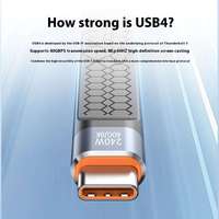 Cable USB-C a USB-C de 240W y 40Gbps con Función Completa, Carga Rápida, Transferencia de Datos Thunderbolt Tipo C, Cable USB4 Corto