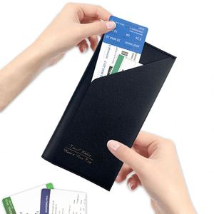 Bolsa de Viaje Multifuncional de Cuero PU para Pasaporte y Tarjetas Bancarias con Logotipo Personalizado al por Mayor de Fábrica - Product Image 1