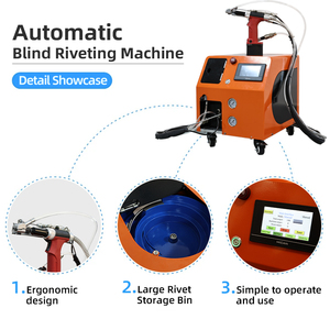 เครื่องยิงรีเวทแบบอัตโนมัติระบบนิวเมติก ป้อนรีเวตอัตโนมัติ ความเร็วสูง สำหรับงานอลูมิเนียม - Product Image 4