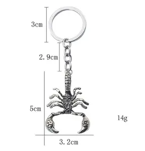 Personality Metal Scorpion Keychain Handbag Key Chains Purse Hanging Charms Pendant Scorpion Silver Car Key Ring Silver Keychain