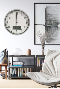 Thermomètre en plastique de 12 pouces <span class=keywords><strong>Horloge</strong></span> <span class=keywords><strong>murale</strong></span> Lcd Horloges murales numériques avec température - Product Image 4