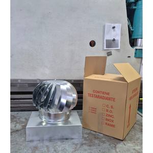 Capot de cheminée rectangulaire à énergie éolienne en acier inoxydable, ventilateur de toit industriel autonome pour l'évacuation des gaz de combustion et de l'air - Product Image 5