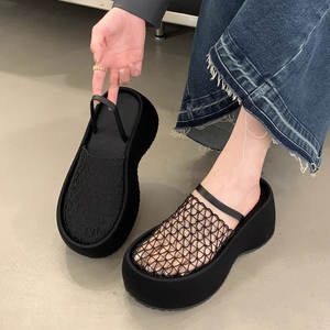 Sandales plates à plateforme pour femmes, style romain, semelle en caoutchouc épaisse, légères, respirantes, structure en maille, printemps-été - Product Image 4