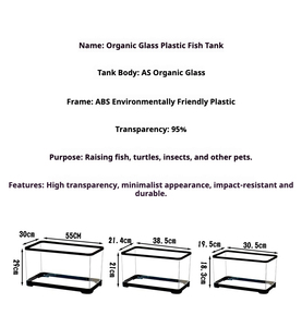 Huisdier <span class=keywords><strong>Aquarium</strong></span> van helder acryl, rechthoekig, mini, ecologisch, voor visjes en schildpadden, geschikt voor woonkamer & slaapkamer - Product Image 5