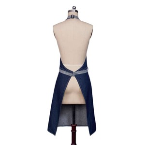 Denim Adjustable Halter Neck Apron Black And Blue Unisex Work Uniform Restaurant Bar Use - Product Image 3