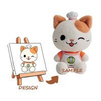 Peluche personnalisée en gros, jouet en peluche OEM avec design brodé, doublure en maille de nylon à poils longs