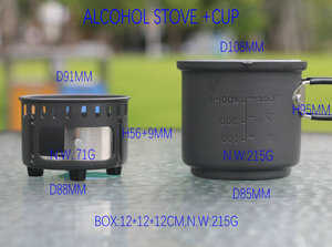 Réchaud à alcool portable pliable en alliage d'aluminium SRDWOS WOSAL001 pour camping et pique-nique en extérieur, <span class=keywords><strong>coupe</strong></span>-<span class=keywords><strong>vent</strong></span> et léger, avec tasse à eau - Product Image 5