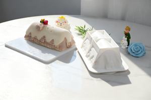 Moule à pâtisserie en silicone en forme de maison de Noël 3D, qualité alimentaire supérieure, toit enneigé, cheminée, mousse, moule à gâteau de Noël - Product Image 2