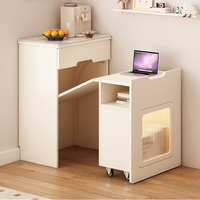Bureau d'ordinateur portable pliable en bois avec étagère, idéal pour les enfants, bureau à domicile réglable avec rangement