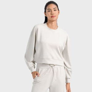 Camiseta Deportiva de Alta Calidad para Mujer DAW015, Camiseta de Manga Larga con Logotipo Personalizado, Camisetas de Algodón, Sudadera Holgada con Cuello Redondo - Product Image 3