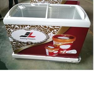 뜨거운 판매 238L 평면 유리 도어 가슴 냉동 아이스크림 디스플레이 가슴 냉동고 - Product Image 3