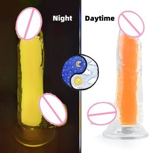 Realistischer Fluoreszierender Dildo Anal-Masturbator Sexspielzeug für Paare Kristall-Gelee-Dildo mit Saugnapf Leuchtender Penis für Frauen - Product Image 3