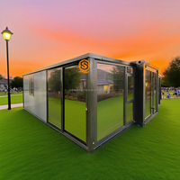 Maison préfabriquée extensible en conteneur de 40 pieds, 30 pieds, 20 pieds, en acier léger, pliable, préfabriquée, petite maison, villa, maison modulaire pliable