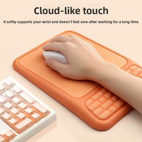 Tapis de souris ergonomique en mousse à mémoire de forme avec repose-poignet et fonction de massage pour le soutien de la paume du clavier