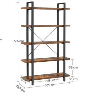 Étagère en fer forgé en bois massif de style américain, étagère de rangement à plusieurs étages peu encombrante, - Product Image 2