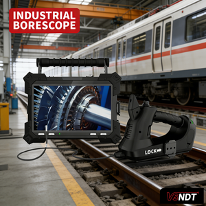 Endoscope industriel portable HD avec caméra miniature 6 mm, zoom 5X, écran tactile 8 pouces, flexible à 360° pour l'inspection des essieux de train, IP67 - Product Image 1