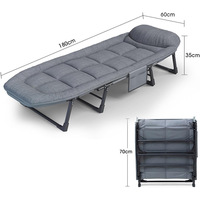 Chaise inclinable et lit simple pliable à cadre métallique moderne pour chambre et hôtel – Compagnon de bureau portable