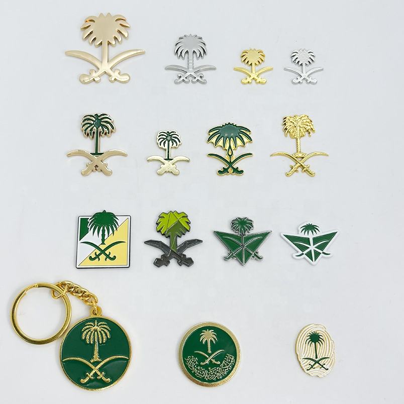 サウジアラビア ピンバッジ　ゴールド サウジアラビア ピンバッジ ゴールド ヤシの木