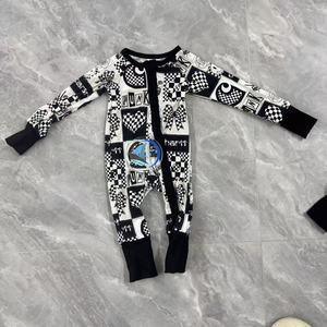 Combinaison bébé unisexe en tissu de bambou tricoté personnalisé Yy, imprimé, automne, nouveau-né, bébé, fermeture éclair bidirectionnelle, pyjama pour tout-petit, vêtement de nuit - Product Image 3