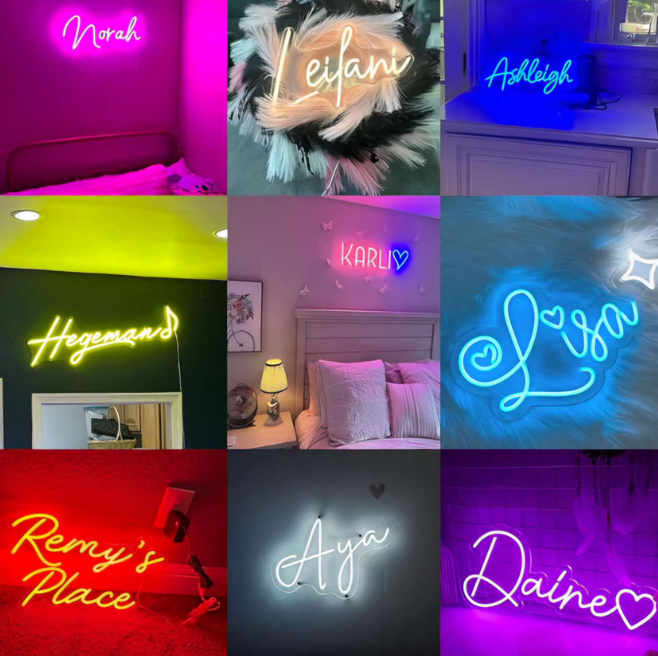 Personalized Creative Acrylic Neon Light Display Hanging Wall Neon Sign for Storefront Advertising