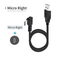 Câble de charge Micro USB 2.0 à angle droit de 1,5 m avec charge rapide 3A et synchronisation des données pour téléphones mobiles Android