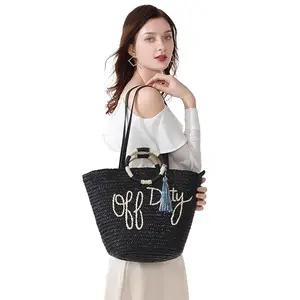 Designer Beach Bag Ladies Shoulder Handbags For Women Luxury Fashion Handmade Hand Bag With Letter Tassel Circle Handle