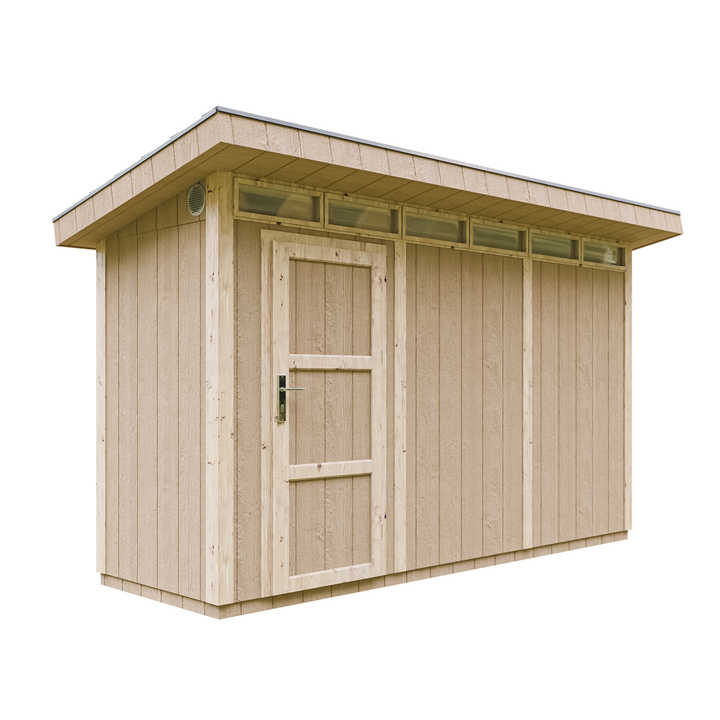 TIMBELA M902 Premium Quality 2-Floor Wooden Outdoor Storage Shed 4.34m² Bituminous Tiles Easy Assembly 239 H X 161 W X 412 D