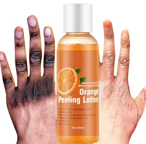 Marque privée Peau Noire Peel Orange Peeling Éclaircissant Corps Lotion Pour Le Visage Forte Blanchiment Peeling Lotion