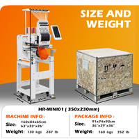 Machine à broder numérique HONRAIN, 12 aiguilles, 1200 tr/min, automatique, zone de broderie 350x230mm
