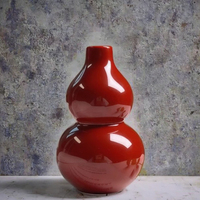 Ornements en céramique DIY modernes et contemporains, Vase de table Feng Shui en forme de gourde chinoise, fait main, cuite à haute température, ISO