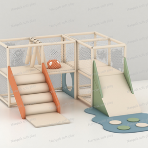 Équipement de terrain de jeu intérieur à assemblage rapide Trampoline sensoriel pour enfant lumineux Double toboggan Naughty Castle Soft Play pour les cafés scolaires - Product Image 5