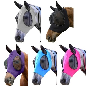 Masque pour chevaux bleu respirant anti-UV pour l'équitation - Product Image 2
