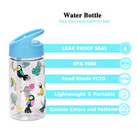 Bouteille d'eau en plastique de haute qualité 360ml sans bpa pour la rentrée scolaire, bouteille d'eau pour enfants