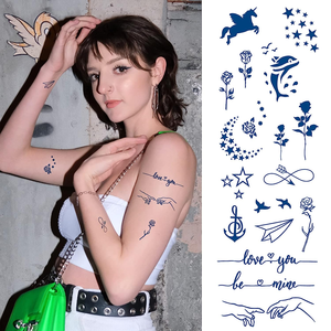 Tatuajes Temporales <span class=keywords><strong>de</strong></span> <span class=keywords><strong>loto</strong></span> negro para mujer, joyería falsa, Bohemia Tribal india, encaje, Luna, polilla, flores, colgante, tatuajes temporales - Product Image 6