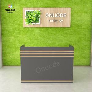 Custom Modern Wooden Reception Desk Cashier <b>Counter</b> | Retail Boutique <b>Checkout</b> <b>Counter</b> | Cash Register Display Showcase - Product Image 4