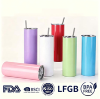 Gobelet isotherme droit en acier inoxydable de 20 oz avec couvercle, personnalisable avec logo, vierge pour sublimation, pour le camping
