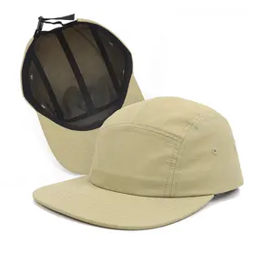 High Quality Quick Drying Polyester 5 Panel Camp Cap Outdoor Water Repellent Plain Camper Hat