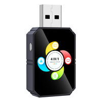 Nuevo Adaptador 4 en 1 Carplay/Android Auto/Mirror Link/Airplay con Botón de Interruptor, Dongle USB para Teléfono, Car Play Inalámbrico Metálico