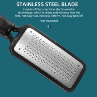 Râpe pour pied en acier inoxydable, outil coloré, OEM/ODM, éliminer les callosités, soins des pieds, pédicure, Surface métallique, lime en acier inoxydable