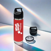 Bouteille d'eau en acier inoxydable personnalisée de qualité supérieure avec poignée et couvercle, gourde isotherme à double paroi pour la promotion de marque d'entreprise
