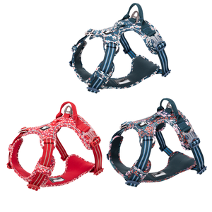 Harness Anjing Jaring Nilon Ultra-Ringan Berkualitas Tinggi, Motif Bunga Mewah, Sporty, Reflektif untuk Latihan Malam - Product Image 1