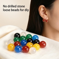 Perles d'agate rouge naturelles rondes 7A sans trou - Pierres lâches hautement polies pour la fabrication de bijoux DIY, accessoires pour boucles d'oreilles, vente en gros