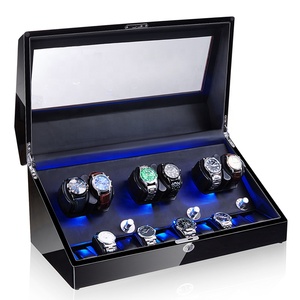 custom logo watch winder luxury wood automatic watch winder, big wooden watch boxes cases, black luxury watch box