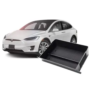 Kotak Penyimpanan Organizer Konsol Tengah untuk Tesla Model S/X Cubby Laci Sandaran Tangan Aksesori Pemegang Kaca Matahari