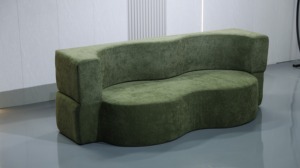 โซฟาผ้าเชนิลล์อเนกประสงค์แบบแยกส่วน, โซฟาเบด 2-in-1 ดีไซน์ทันสมัยปรับได้พร้อมไส้ฟองน้ำ - Product Image 2