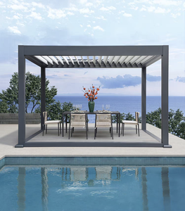 Pergola bioclimatique d'extérieur moderne avec persienne en aluminium Usine OEM 3x3 3x4 4x4 <span class=keywords><strong>6x4</strong></span> Tailles M Cadre en métal - Product Image 6