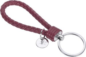 Porte-clés en cuir tressé fait main de qualité supérieure, cordon porte-clés en acier inoxydable, pendentif de voiture, accessoires de mode de créateur pour hommes et femmes - Product Image 6