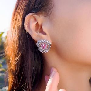 Pendientes de Botón de Latón con Diseño de Aguja, Estilo Francés, Lujo Ligero, Circonita Brillante, Fuegos Artificiales, Ultra Brillantes, Elegantes, para Fiesta - Product Image 3