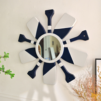 Miroir mural rustique en MDF fait main, écologique, avec cadre en forme d'aviron, épaisseur 3,5 cm, vente en gros INNOVA, fabricant