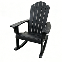 Chaise à bascule Adirondack en plastique imitation bois pour jardin et terrasse